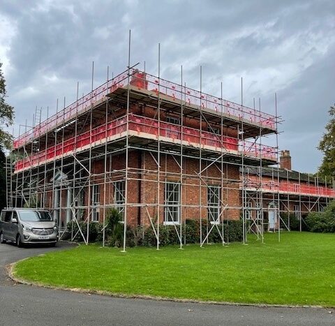 Scaffolding installed for domestic chimney work